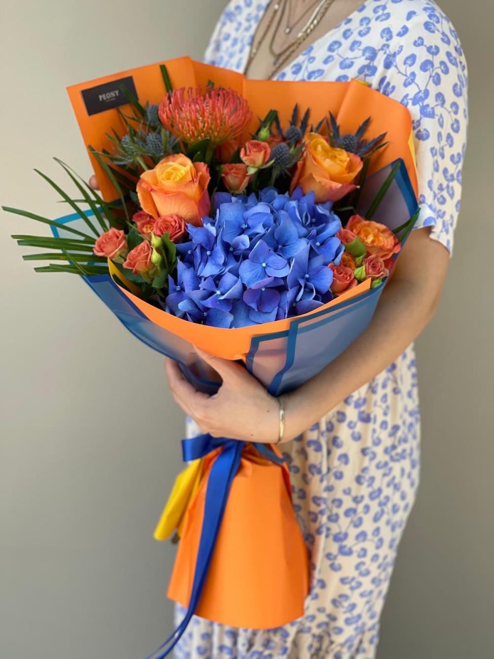 Blue And Orange Flowers